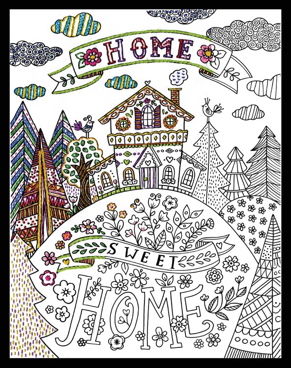 Home Sweet Home Zenbroidery Stamped Embroidery Kit